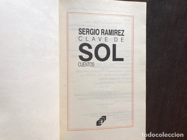 Libros de segunda mano: Sergio Ram&iacute;rez. Clave de sol. Cuentos - Foto 3
