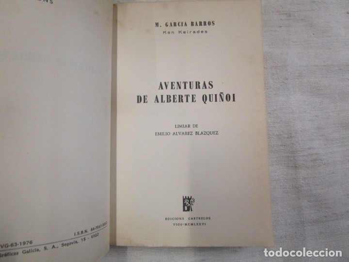 Libros de segunda mano: GALICIA - AVENTURAS DE ALBERTE QUÑOI - M. GARCIA BARROS - EDI POMBAL 2ª 1976 266PAG 18CM + info - Foto 2 - 177326348