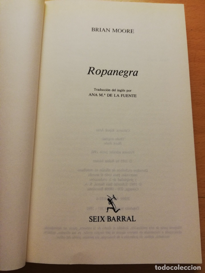 Libros de segunda mano: ROPANEGRA (BRIAN MOORE) SEIX BARRAL - Foto 2