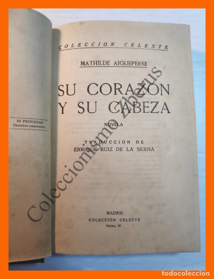Libros de segunda mano: Su corazon y su cabeza - Mathilde Aigueperse - Foto 2