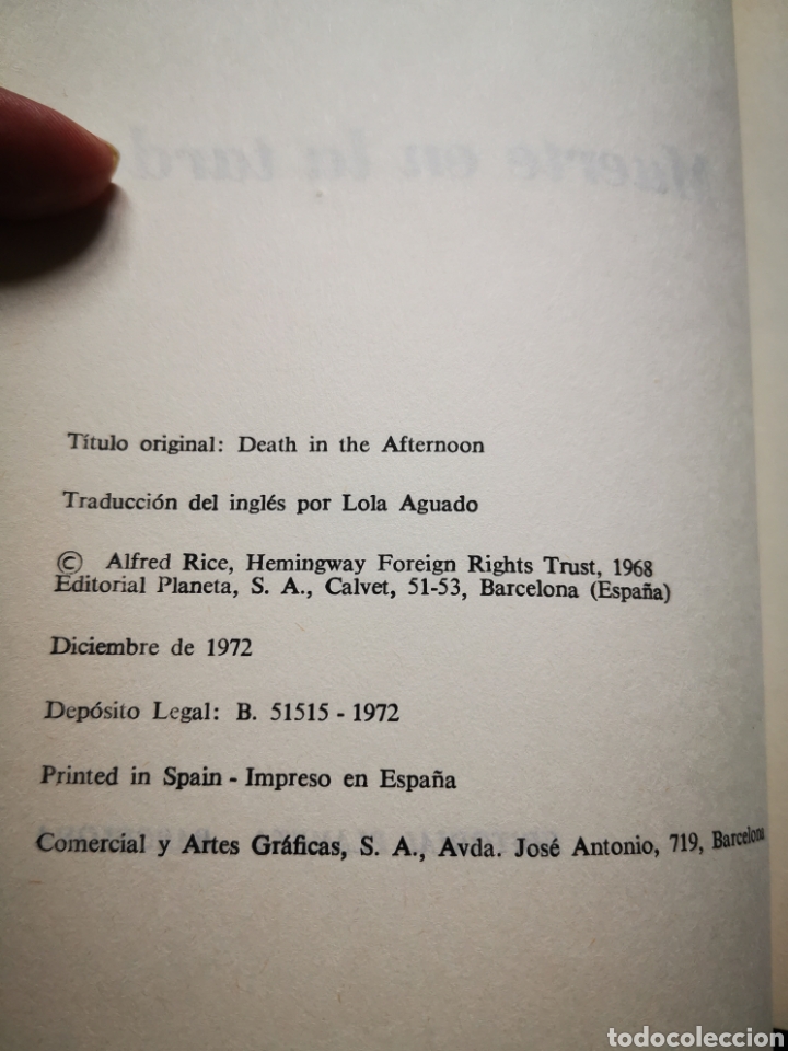 Libros de segunda mano: Muerte en la tarde. Ernest Hemingway - Foto 2