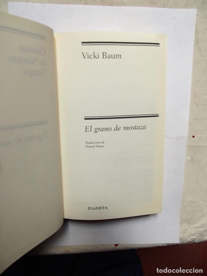 Libros de segunda mano: EL GRANO DE MOSTAZA DE VICKI BAUM - Foto 2
