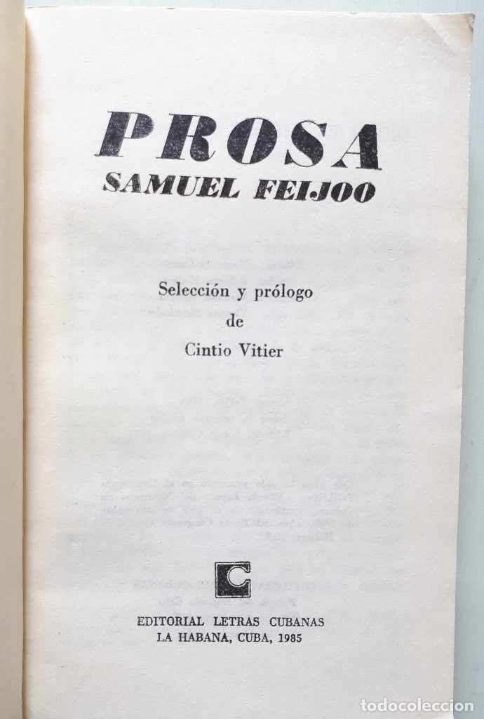 Libros de segunda mano: SAMUEL FEIJOO / PROSA / LETRAS CUBANAS 1985 - Foto 6