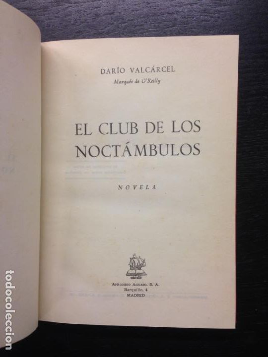 Libros de segunda mano: EL CLUB DE LOS NOCTAMBULOS, VALCARCEL, DARIO, 1945