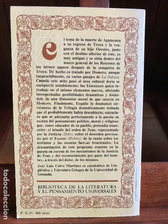 Libros de segunda mano: La Orestea. Esquilo. 1984 - Foto 2