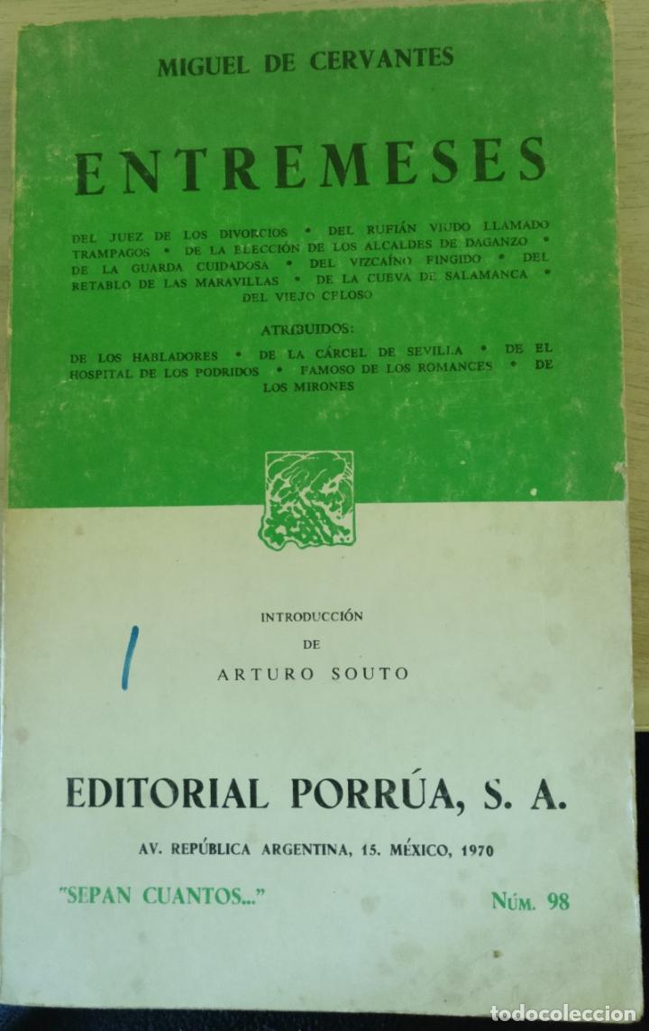 Libros de segunda mano: ENTREMESES. - CERVANTES, Miguel de. - Foto 1