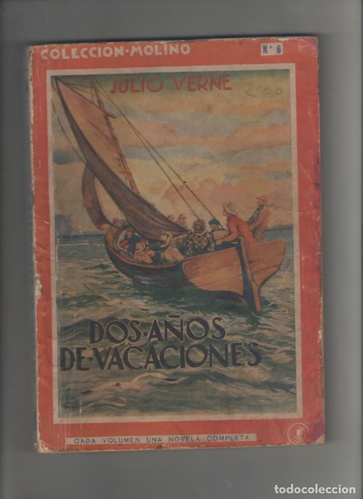 Libri di seconda mano: autor: JULIO VERNE-DOS A&Ntilde;OS DE VACACIONES N &ordm; 6-e.d. MOLINO-a&ntilde;o 1935- medidas 21 X  17 Cm-Tapa bland