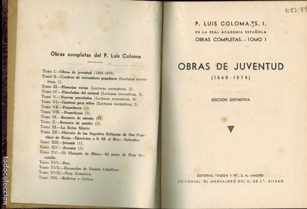 Libros de segunda mano: OBRAS DE JUVENTUD - Foto 1
