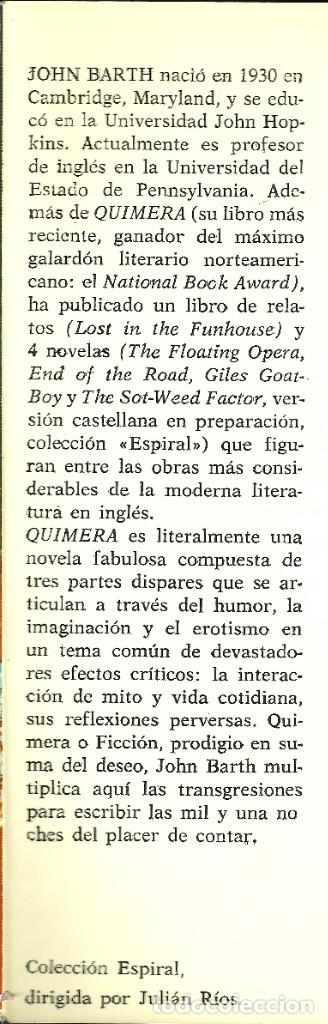Libros de segunda mano: JOHN BART -- QUIMERA ... editorial Fundamentos - Foto 2