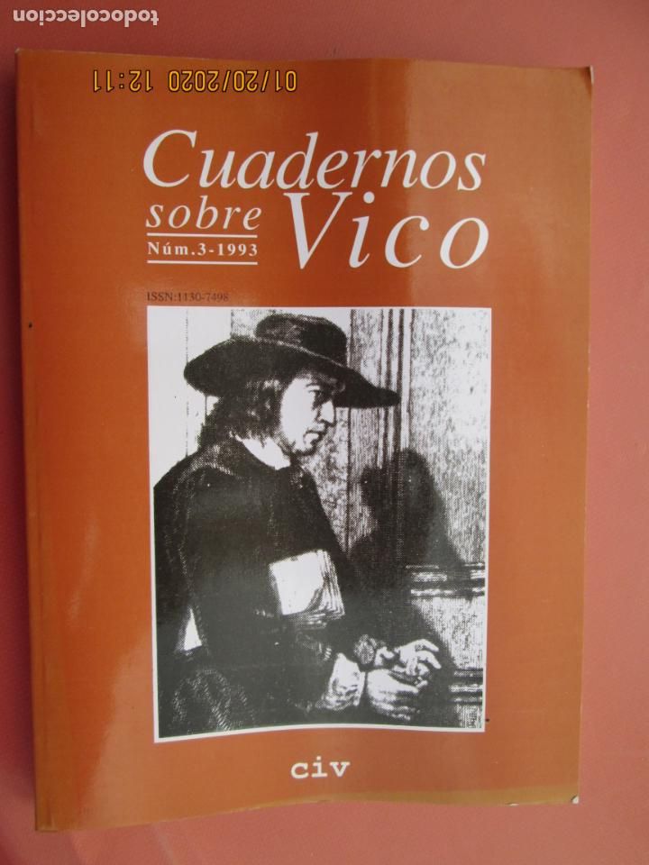Libros de segunda mano: CUADERNOS SOBRE VICO - N&ordm; 3 - 1993. - Foto 1