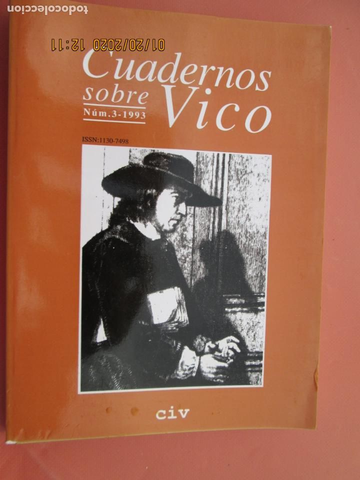 Libros de segunda mano: CUADERNOS SOBRE VICO - N&ordm; 3 - 1993. - Foto 1