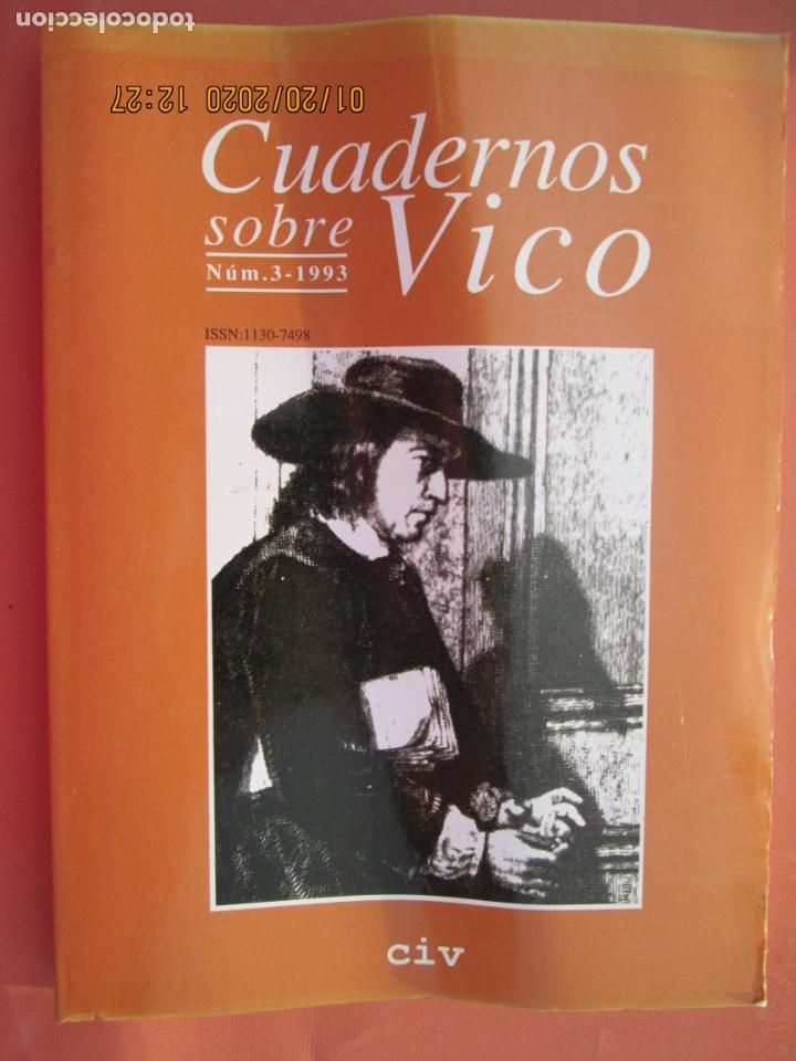 Libros de segunda mano: CUADERNOS SOBRE VICO - N&ordm; 3 - 1993. - Foto 1