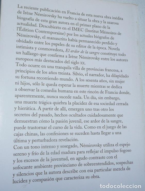 Libros de segunda mano: El ardor de la sangre - Irene N&eacute;mirovsky (Salamandra, 2007) - Foto 2