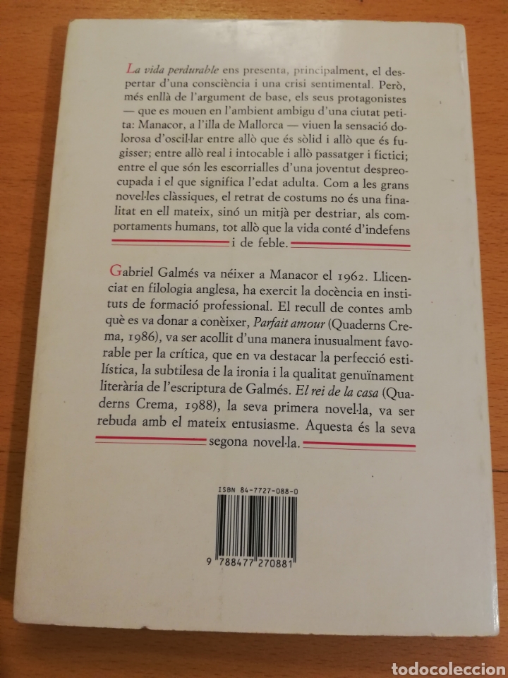 Libros de segunda mano: LA VIDA PERDURABLE (GABRIEL GALM&Eacute;S) - Foto 4