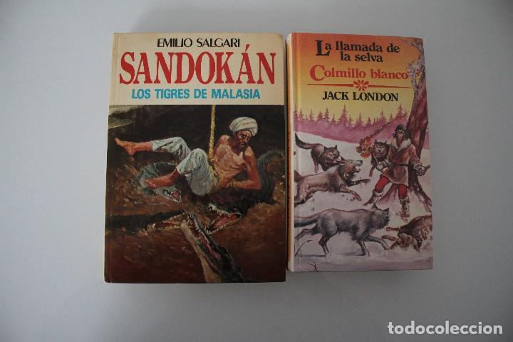 Libros de segunda mano: 2 LIBROS  DE AVENTURAS SANDOKAN - COLMILLO BLANCO - Foto 1