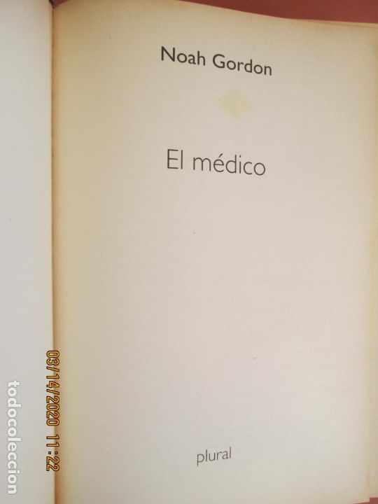 Libros de segunda mano: EL M&Eacute;DICO - NOAH GORDON - EDITORIAL PLURAL - 2000. - Foto 3
