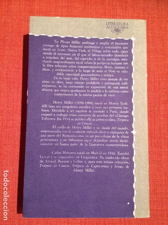 Libros de segunda mano: Plexus - Henry Miller (1 ed.) - Foto 2