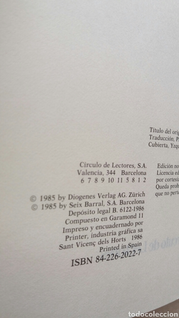 Libros de segunda mano: El perfume. Patrick S&uuml;skind. C&iacute;rculo de lectores, 1986. - Foto 7