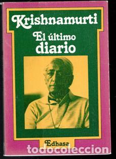 Libros de segunda mano: El &uacute;ltimo diario, Krishnamurti - Foto 1