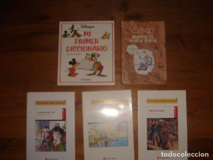 Libros de segunda mano: LOTE MI PRIMER DICCIONARIO, DIARIO DE GREG Y 3 CUADERNILLOS DE ACTIVIDADES SOBRE VALORES