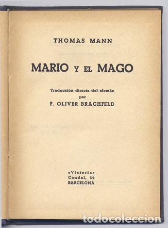 Libros de segunda mano: MANN, Thomas.  Mario y el Mago.  1945. - Foto 2