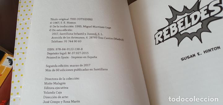 Libros de segunda mano: REBELDES SUSAN E. HINTON 2&ordf; EDICION LIBRO    E - Foto 3