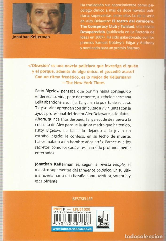 Libros de segunda mano: Obsesi&oacute;n. (Jonathan Kellerman). La Factoria de Ideas. - Foto 2
