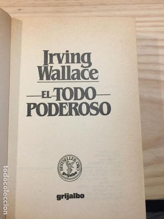 Libros de segunda mano: El todo poderoso - Irving Wallace - Foto 2