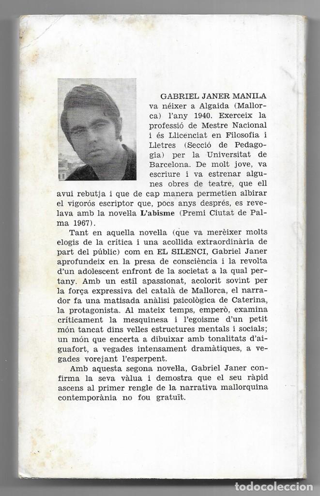 Libros de segunda mano: Silenci, El          Janer Manila, Gabriel.    1970 - Foto 2