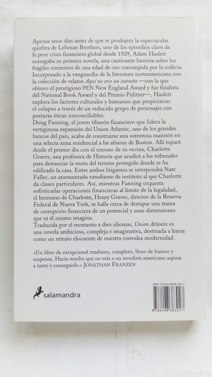 Libros de segunda mano: Union Atlantic. Adam Haslett. - Foto 2