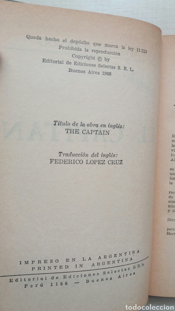 Libros de segunda mano: El capit&aacute;n. Jan de Hartog. Editorial de Ediciones Selectas, 1968. - Foto 7