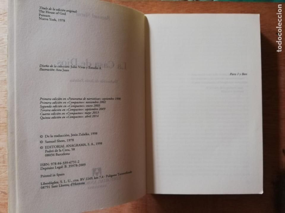 Libros de segunda mano: La casa de Dios. Samuel Shem. Compactos Anagrama - Foto 2