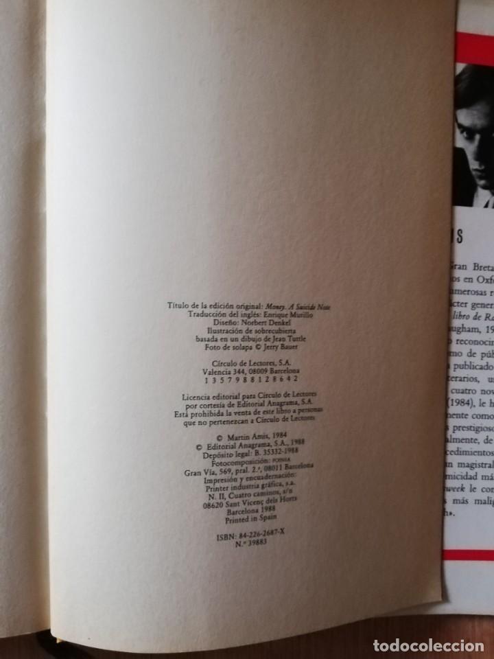 Libros de segunda mano: Dinero. Martin Amis. C&iacute;rculo - Foto 4