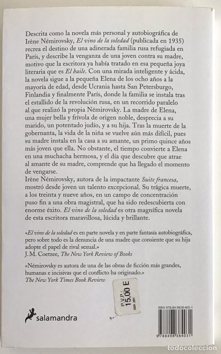 Libros de segunda mano: EL VINO DE LA SOLEDAD / IR&Egrave;NE N&Eacute;MIROVSKY / SALAMANDRA - Foto 4