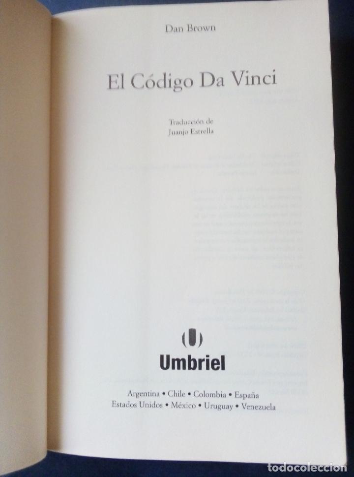 Libros de segunda mano: EL C&Oacute;DIGO DA VINCI - DAN BROWN - UMBRIEL 2004. - Foto 2