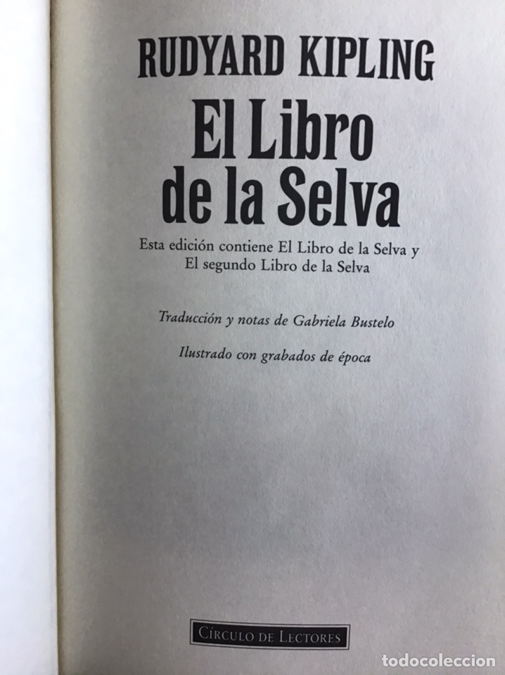 Libros de segunda mano: EL LIBRO DE LA SELVA / RUDYARD KIPLING / C&Iacute;RCULO DE LECTORES - Foto 2