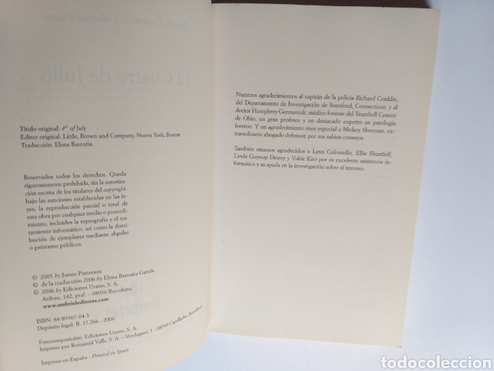 Libros de segunda mano: El 4 de julio James Patterson - Foto 8