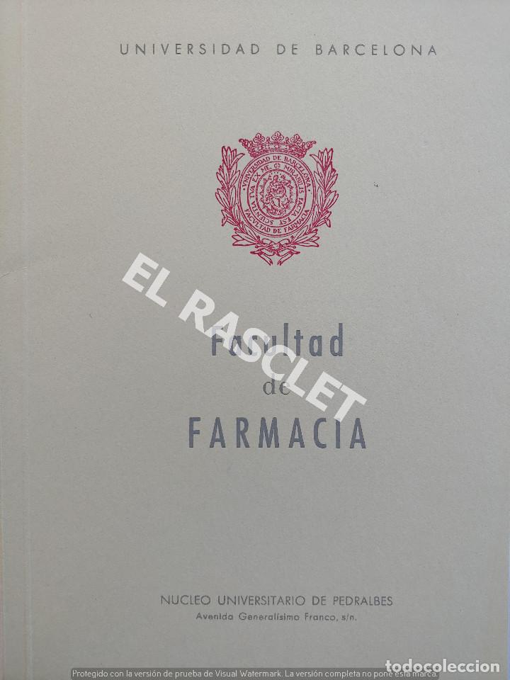 Livres d'occasion: CUESTIONARIO DE LA UNIVERSIDAD DE BARCELONA - FACULTAD DE FARMACIA -