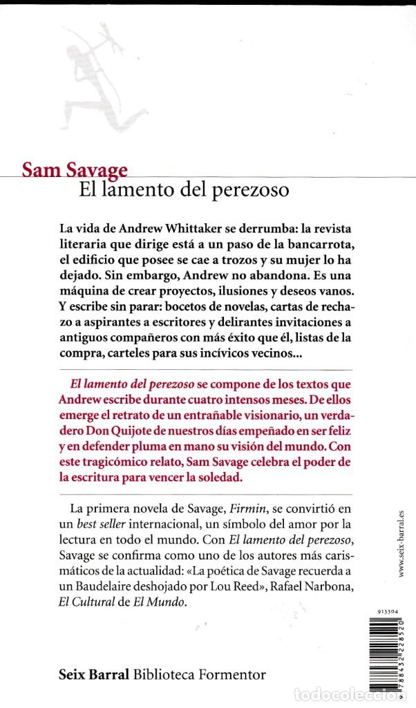 Libros de segunda mano: El lamento del perezoso - Sam Savage - Foto 2