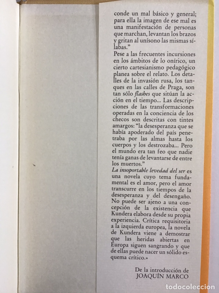 Libros de segunda mano: LA INSOPORTABLE LEVEDAD DEL SER / MILAN KUNDERA / C&Iacute;RCULO DE LECTORES - Foto 3