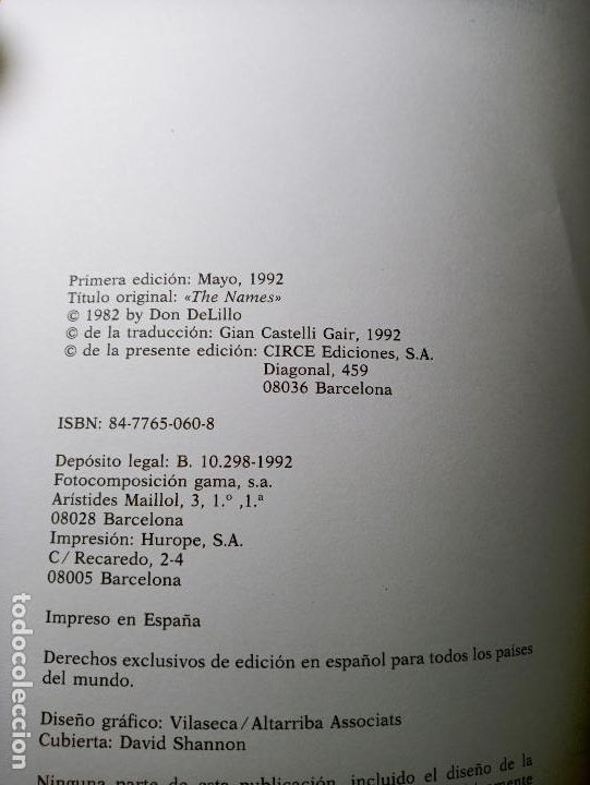 Libros de segunda mano: DON DELILLO LOS NOMBRES - Foto 5