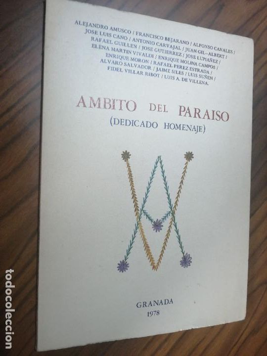 Second hand books: AMBITO DEL PARAISO (DEDICADO HOMENAJE). VARIOS AUTORES. POES&Iacute;A. BUEN ESTADO caj. 68