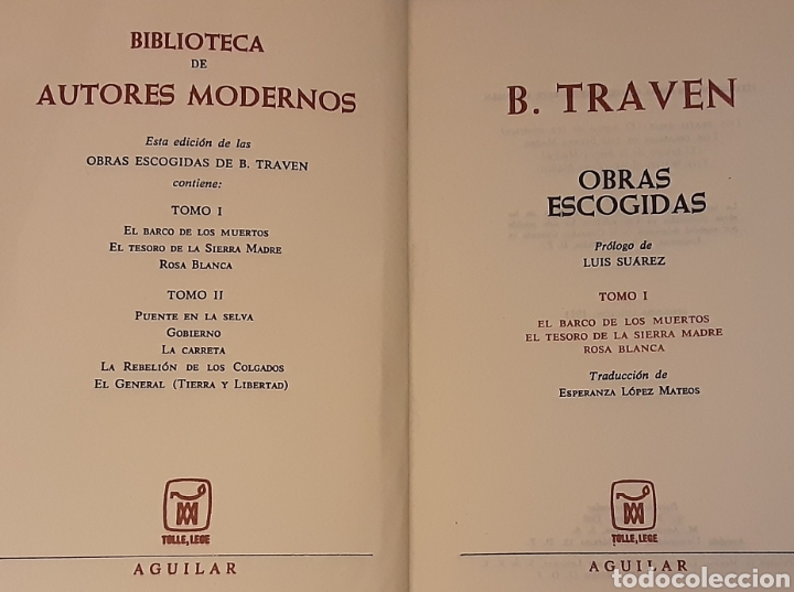 B. Traven, Obras Escogidas. 2 Tomos. Segunda Ed - Comprar En ...