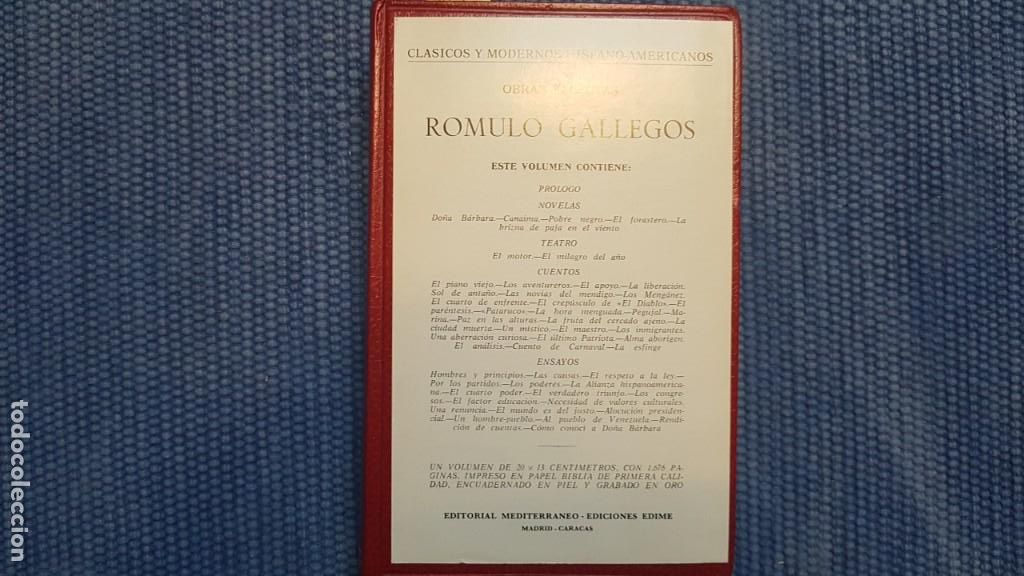 Libros de segunda mano: Gallegos, R&oacute;mulo: Obras selectas - Foto 3