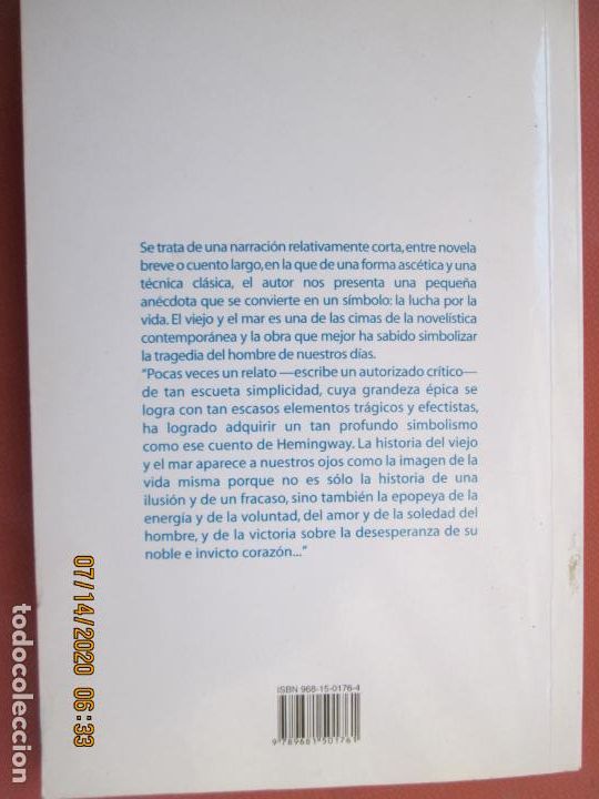 Libros de segunda mano: EL VIEJO Y EL MAR - E. HEMINGWAY - PUBLIMEXI 2004. - Foto 2