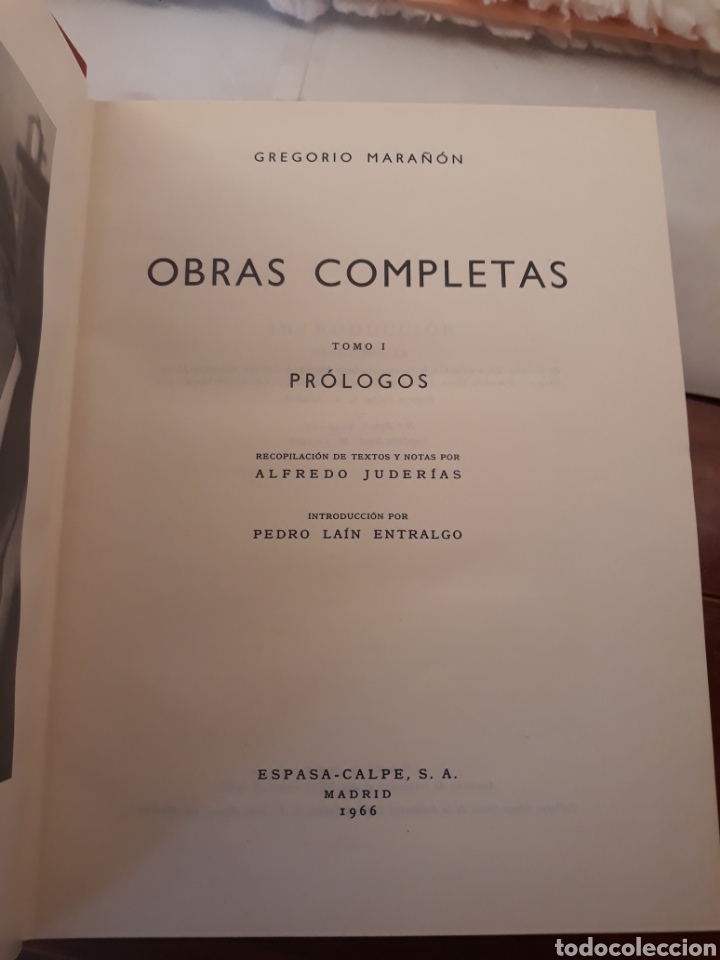 Libros de segunda mano: Gregorio Mara&ntilde;on. Obras completas. 6 tomos. - Foto 2