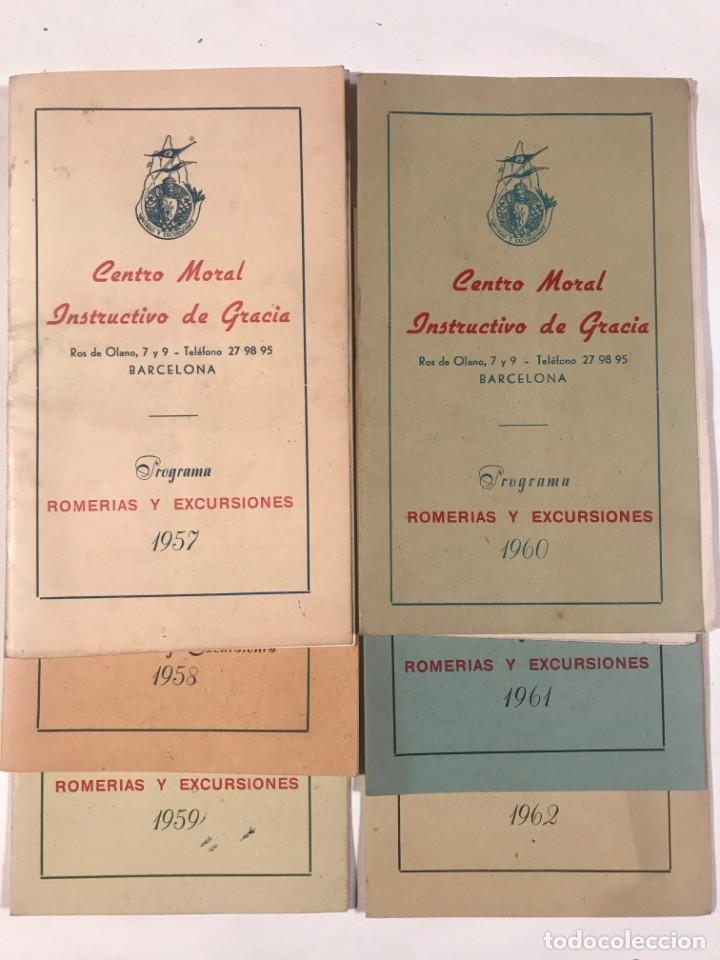 Libros de segunda mano: PROGRAMA ROMERIAS Y EXCURSIONES CENTRO MORAL INSTRUCTIVO DE GRACIA 1957-1962 - Foto 1