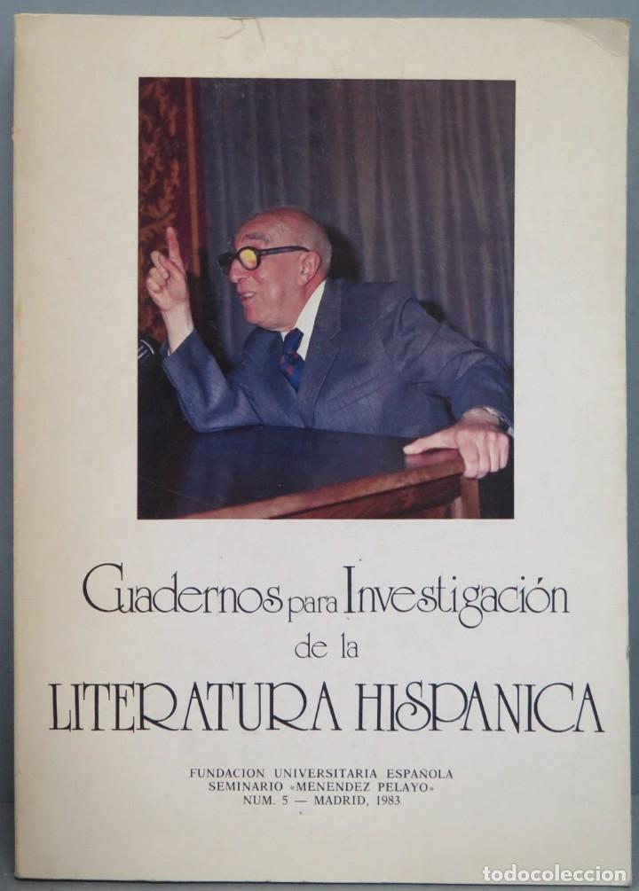 Libri di seconda mano: CUADERNOS PARA INVESTIGACION DE LA LITERATURA HISPANICA