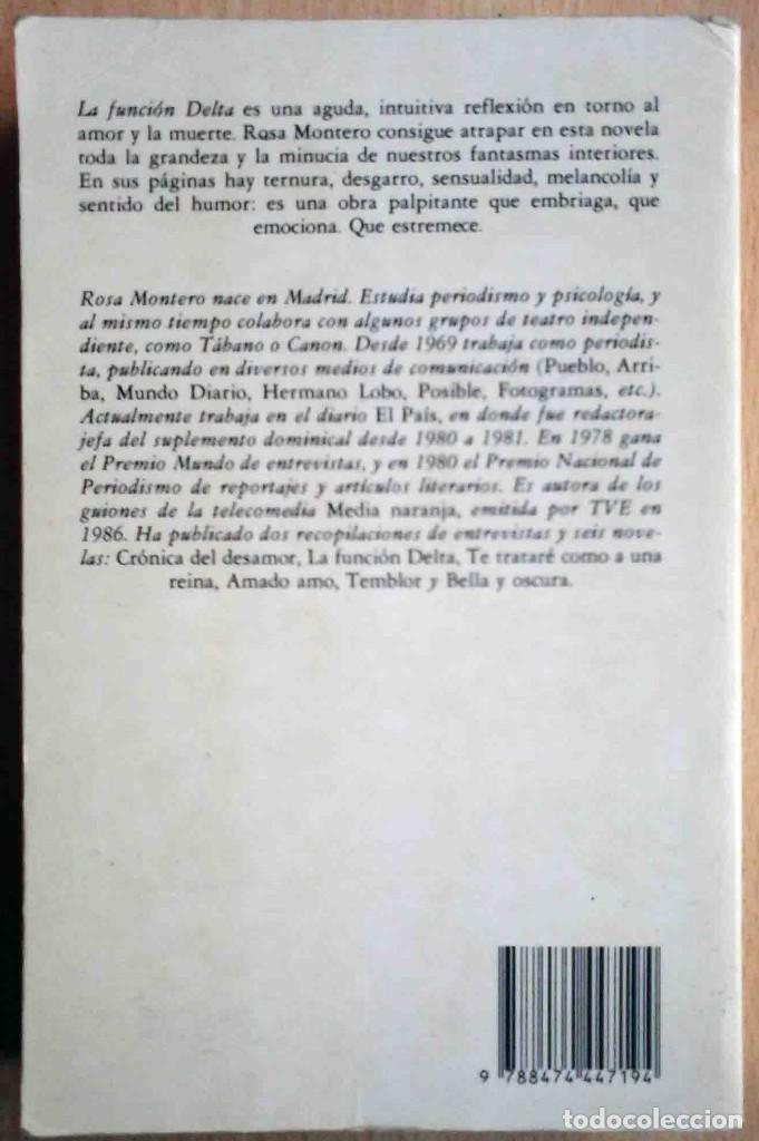 Libros de segunda mano: La funci&oacute;n Delta (Rosa Montero) Debate 1993 - Foto 3