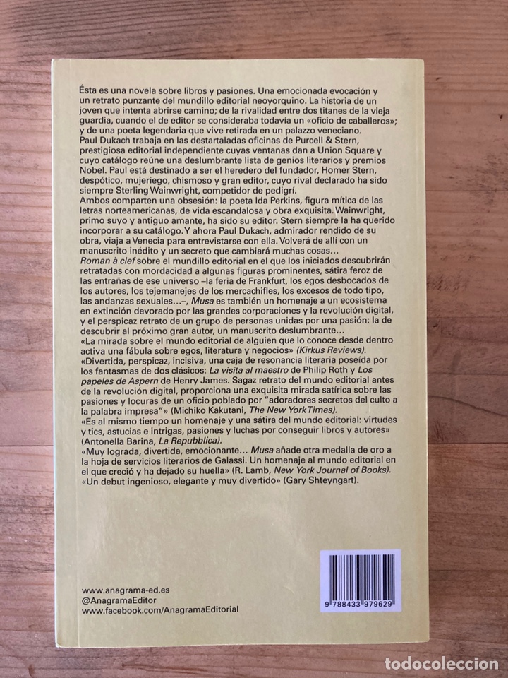 Libros de segunda mano: Musa. Jonathan Galassi. Anagrama - Foto 2